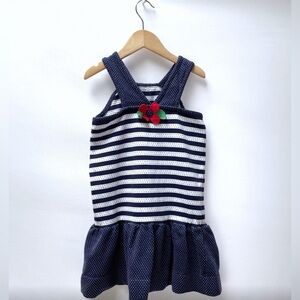 Florence Eiseman Navy and White Striped Dress